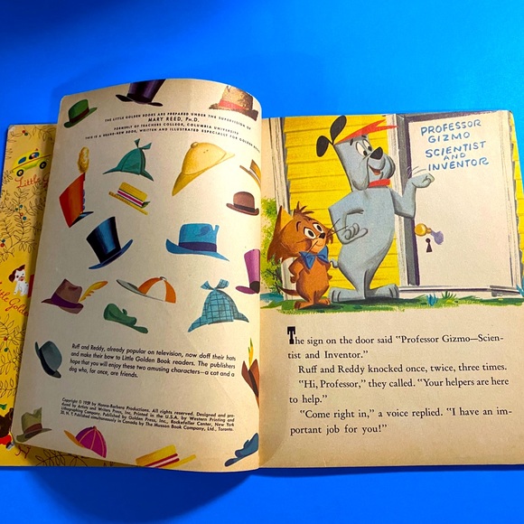 HANNA-BARBERA RUFF AND REDDY VTG 1959 A LITTLE GOLDEN HARDCOVER CLASSIC BOOK - Picture 3 of 13